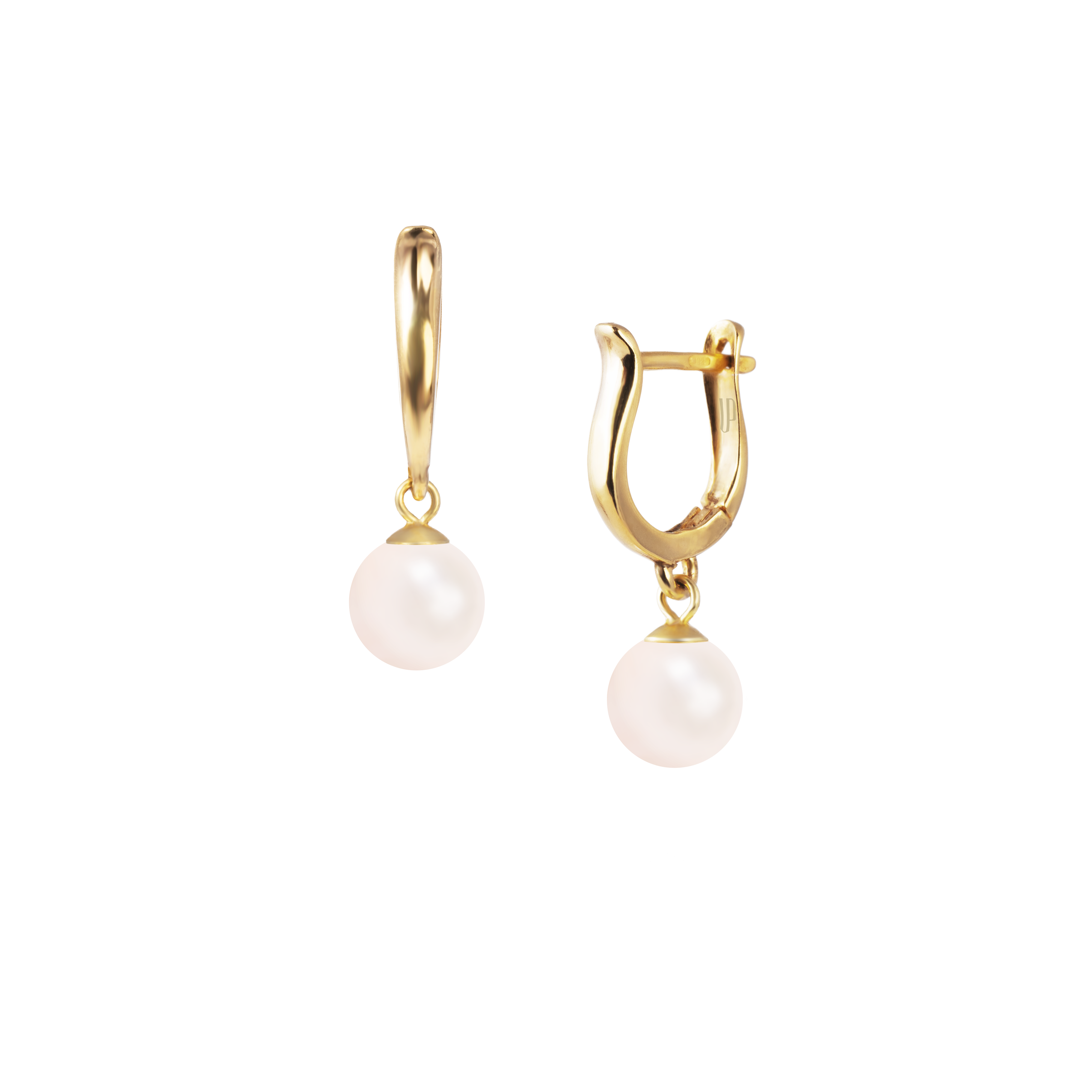 Pērļu auskari apaļi 8mm Drop balti