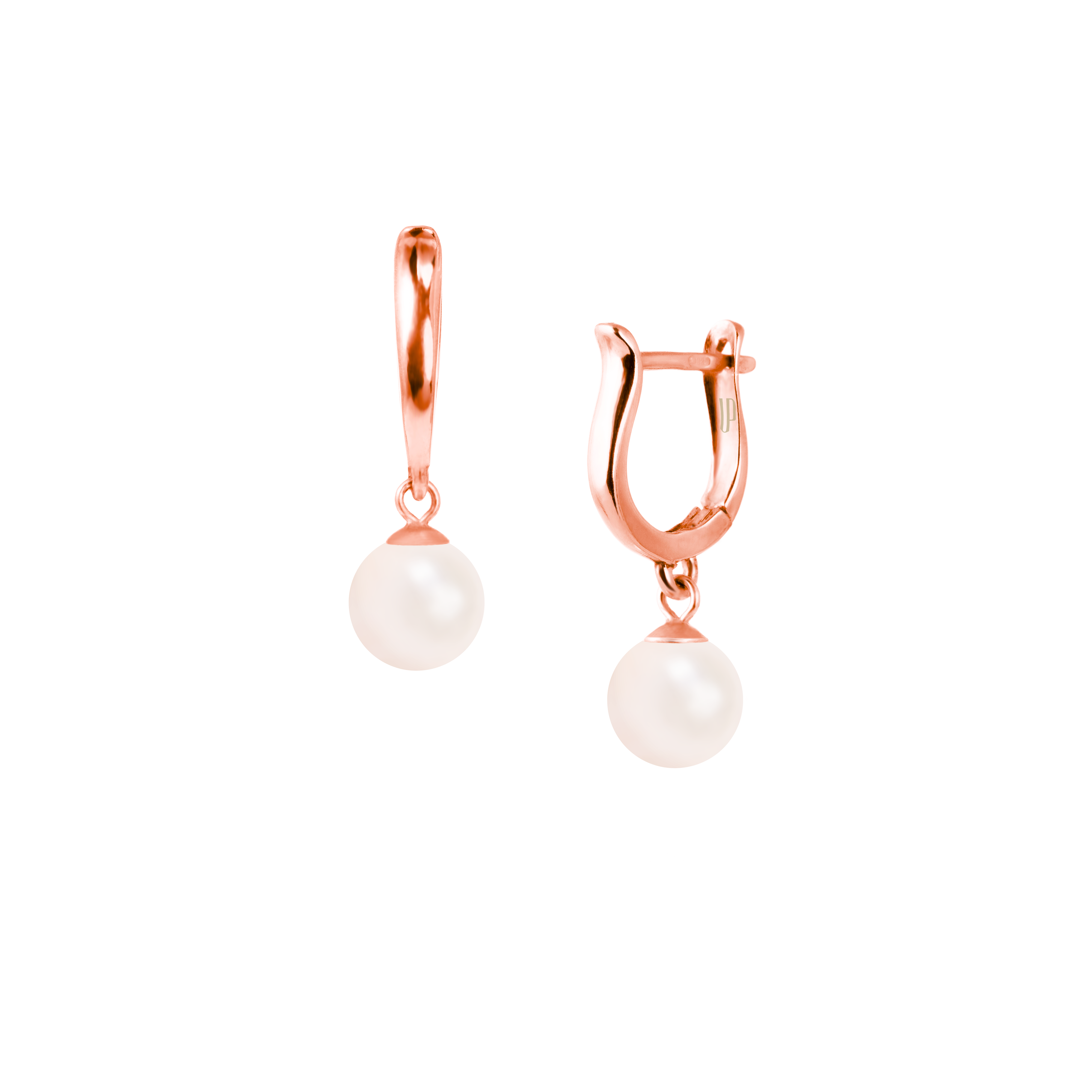 Pērļu auskari apaļi 8mm Drop balti