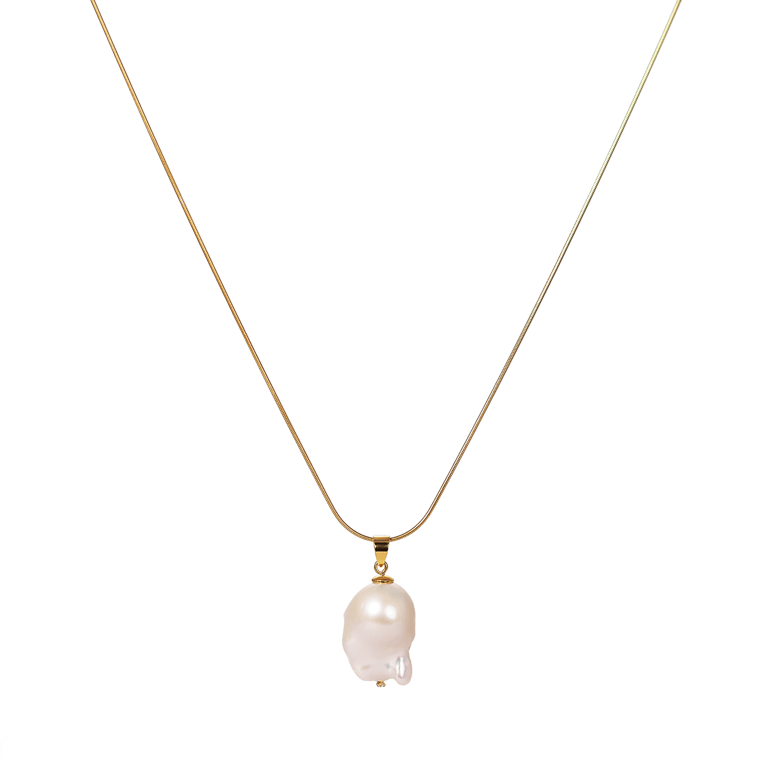 Pearl Baroque Pendant Silver Yellow Gold