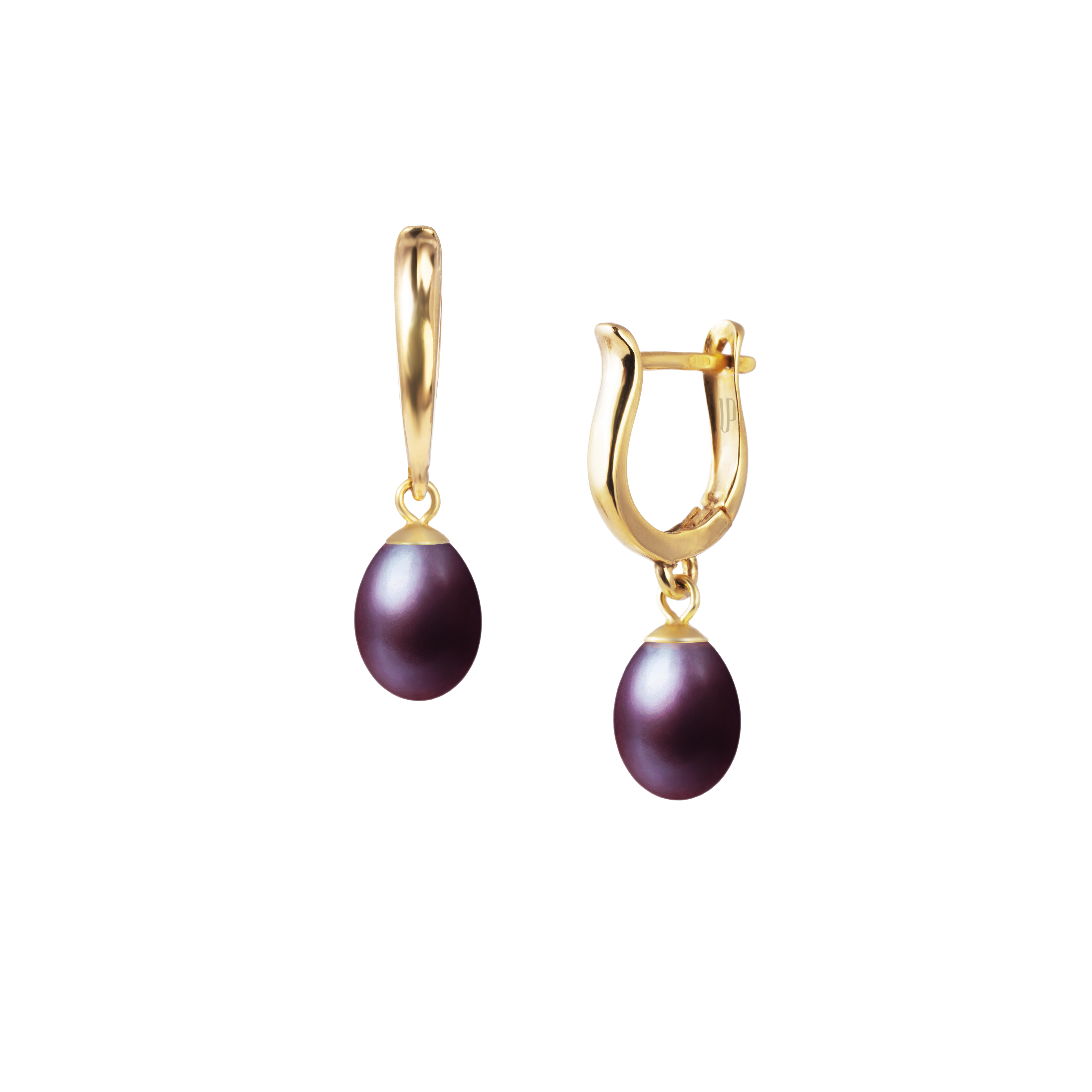 Pērļu auskari Tradicionāli 9-10mm Drop melni