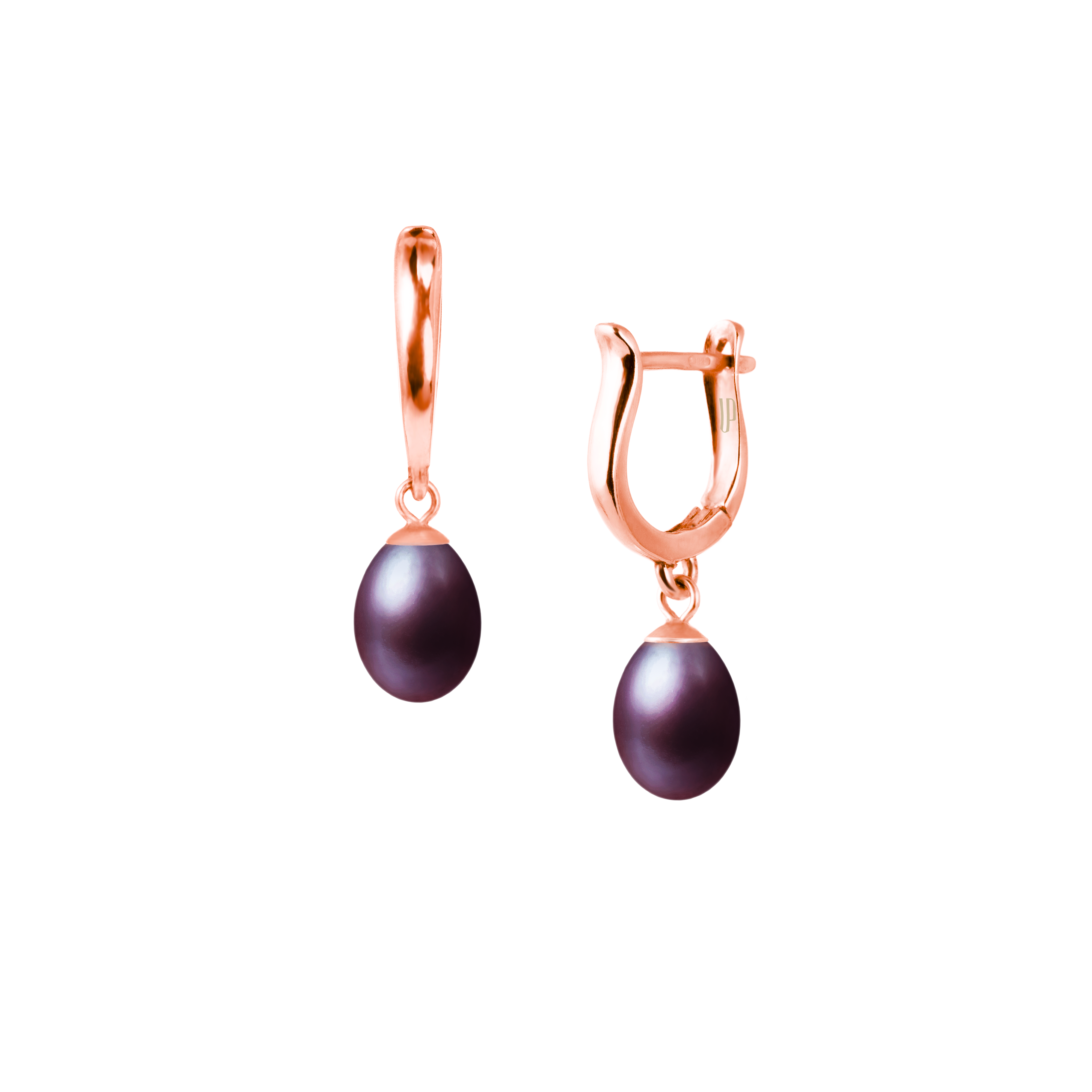 Pērļu auskari Tradicionāli 9-10mm Drop melni