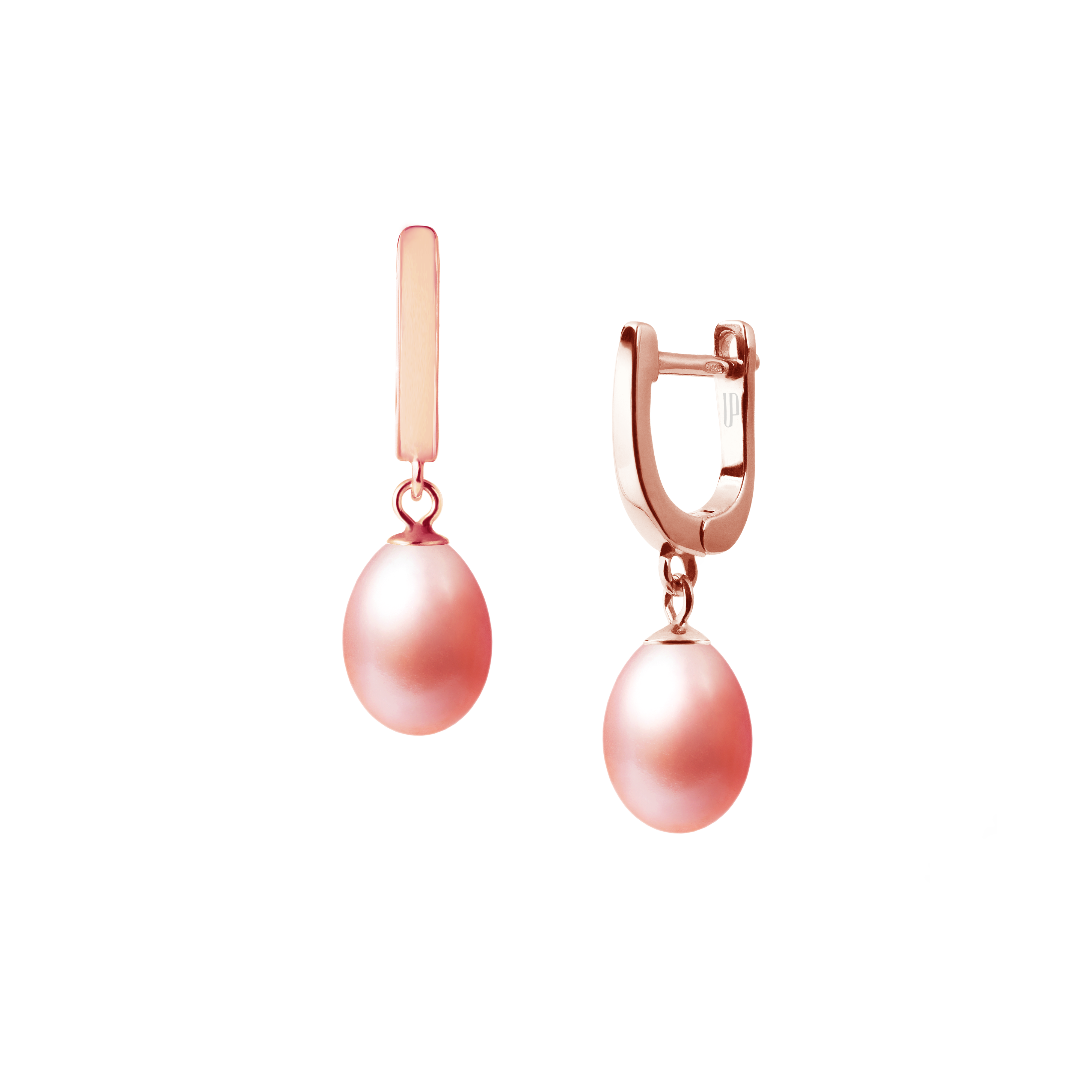 Pērļu auskari Classic 11-12mm purpursarkani