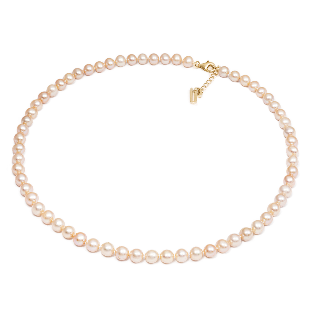 Pērļu kaklarota Classic 7-8mm rozā