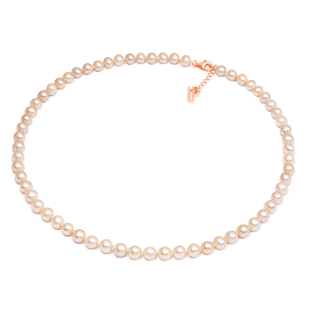 Pērļu kaklarota Classic 7-8mm rozā